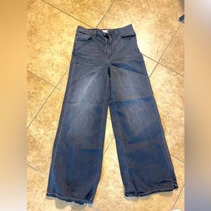 Black white leg tall jeans